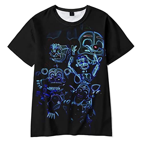 FNAF T-Shirt Fazbear's Pizza Kids 3D gedruckt Kurzarm Sicherheitslücke Lässige Mode Sommer Rundhalsausschnitt Top von Anjinguang