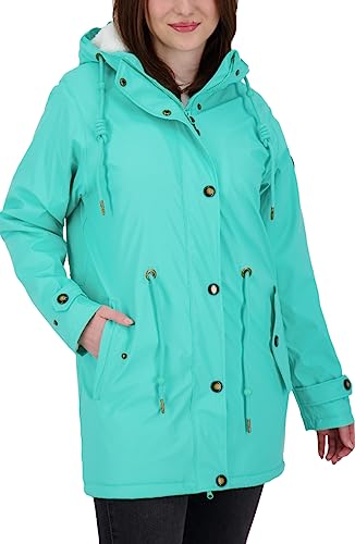 Ankerglut Damen Friesennerz Regenmantel Kapuze Wasserdicht Wetterfest Windbreaker mit Teddyfleece Regenjacke, Turquoise, 42 Ankerglut Damen Friesennerz Regenmantel Kapuze Wasserdicht Wetterfest Windbreaker mit Teddyfleece Regenjacke, Turquoise, 42 von Ankerglut
