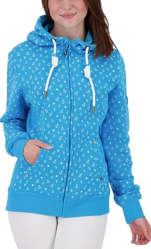 Ankerglut Damen Hoodie Sweatshirt Sweatjacke Langarmshirt #ankergluthafen Kapuzenpullover, Blue, 42 von Ankerglut