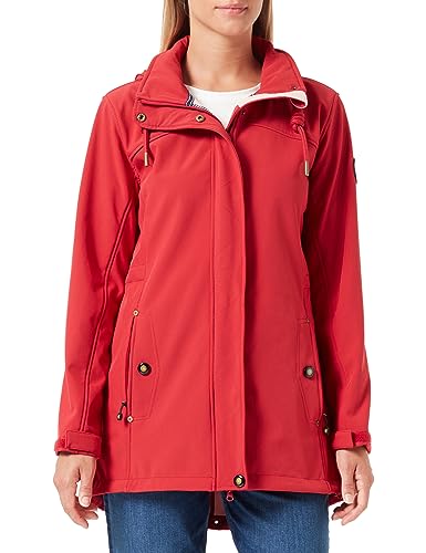 Ankerglut Damen Softshellmantel Kurzmantel mit Kapuze Gefüttert Übergangsjacke #ankerglutbrise Softshelljacke, red, 52 von Ankerglut