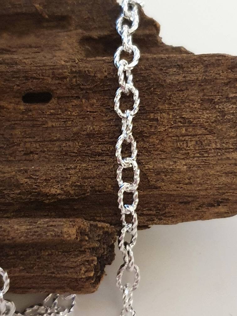 Ungewöhnliches Sterling Silber Gedrehtes Kabel Belcher Fußkettchen Erhältlich in Den Größen 8 "Und 13, 5" | 35cm Extra Großes Fußkettchen. Extraklein von AnkletAddicts