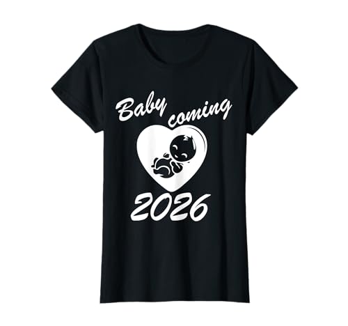 Baby Coming 2026 Herz Schwangerschaft T-Shirt Baby Coming 2026 Herz Schwangerschaft T-Shirt von Ankündigung Baby 2026 Überraschung Herz