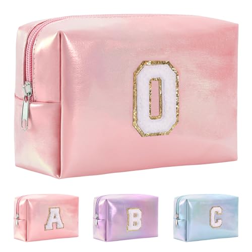 Anntry A-Z personalisierter Anfangsbuchstaben-Make-up-Taschen-Organizer,wasserdichte Kosmetiktasche aus PU-Leder, tragbare Reise-Kulturtasche, Mädchen, Frauen,Freundin, Mutter von Anntry