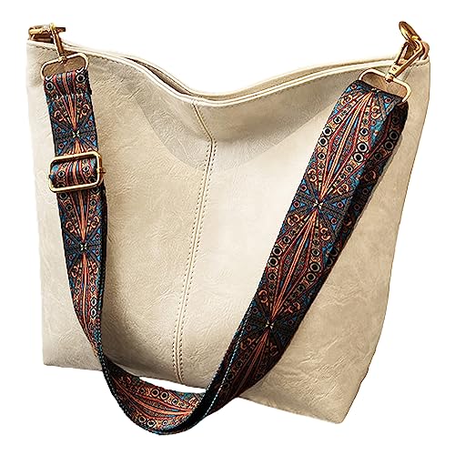 Anopo PU-Leder Umhängetaschen für Damen mit Einstellbarem Gitarrengurt Weinlese Tragetasche Hobo Geldbörse Vegane Handtasche Beige Anopo PU-Leder Umhängetaschen für Damen mit Einstellbarem Gitarrengurt Weinlese Tragetasche Hobo Geldbörse Vegane Handtasche Beige von Anopo