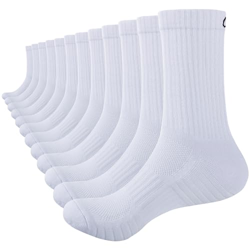 anqier 6 Paar Socken Herren Gepolstert Damen Sportsocken 39-42 Wandersocken Atmungsaktiv Laufsocken 43-46 Arbeitssocken Warme Baumwolle Socken für Training Sport Tennis von anqier