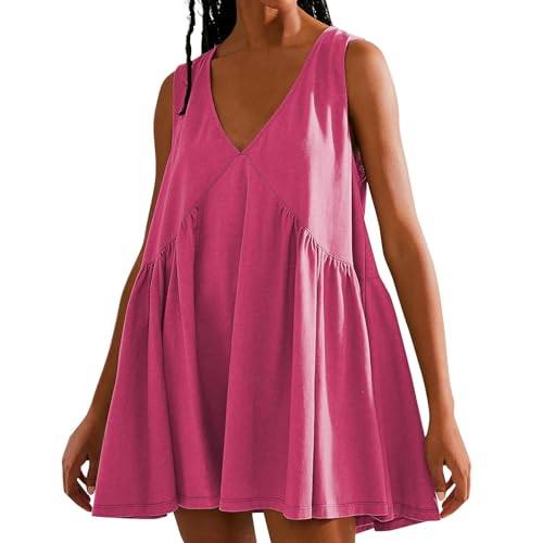 Ansenesna Blusenkleid Damen Kurz Ärmellos Tunika Kleid Damen Sommer Elegant Sommerkleid Frauen V Ausschnitt Sommerkleider Damen Leicht Und Luftig Elegante Kleider Locker Shirtkleid Einfarbig Ansenesna Blusenkleid Damen Kurz Ärmellos Tunika Kleid Damen Sommer Elegant Sommerkleid Frauen V Ausschnitt Sommerkleider Damen Leicht Und Luftig Elegante Kleider Locker Shirtkleid Einfarbig von Ansenesna