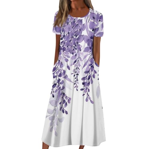 Ansenesna Italienische Kleider Damen Sommer Blumen Sommerkleid Damen Leicht Elegant Tunika Kleid Frauen Vintage Wadenlang Strandkleid Kurzarm Locker Luftige Sommerkleider mit Taschen Damenkleider Ansenesna Italienische Kleider Damen Sommer Blumen Sommerkleid Damen Leicht Elegant Tunika Kleid Frauen Vintage Wadenlang Strandkleid Kurzarm Locker Luftige Sommerkleider mit Taschen Damenkleider von Ansenesna