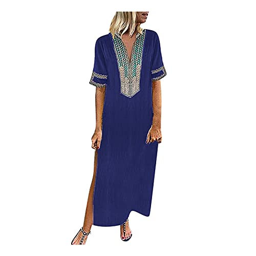 Ansenesna Kaftan Damen,Maxikleider Damen Sommer V Ausschnitt Kleid Mit Schlitz Luftige Sommerkleider Elegant Damen Lange Italienische Kleider Frauen Vintage Sommerkleid Elegante Damenkleider Ansenesna Kaftan Damen,Maxikleider Damen Sommer V Ausschnitt Kleid Mit Schlitz Luftige Sommerkleider Elegant Damen Lange Italienische Kleider Frauen Vintage Sommerkleid Elegante Damenkleider von Ansenesna