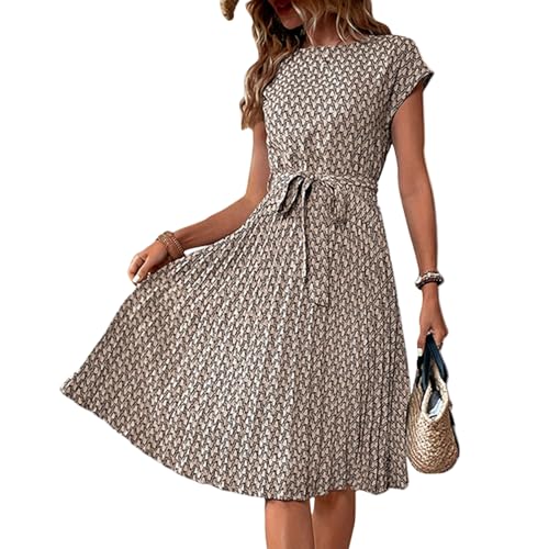 Ansenesna Kleider Damen Sommer Knielang Elegant Sommerkleider Damen Leicht Und Luftig A Linien Kleid mit Gürtel Strandkleid Frauen Luftig Geblümt Sommerkleid Plissee Schick Plisseekleid Ansenesna Kleider Damen Sommer Knielang Elegant Sommerkleider Damen Leicht Und Luftig A Linien Kleid mit Gürtel Strandkleid Frauen Luftig Geblümt Sommerkleid Plissee Schick Plisseekleid von Ansenesna