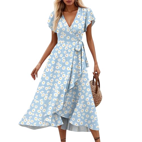 Ansenesna Sommerkleid Damen Lang Elegant Rüschen Wickelkleid Damen Sommer Blumen Sommerkleider Leicht Und Luftig Curvy Strandkleid Frauen V Ausschnitt Tailliert Kleider Geblümt Blumenkleid Ansenesna Sommerkleid Damen Lang Elegant Rüschen Wickelkleid Damen Sommer Blumen Sommerkleider Leicht Und Luftig Curvy Strandkleid Frauen V Ausschnitt Tailliert Kleider Geblümt Blumenkleid von Ansenesna