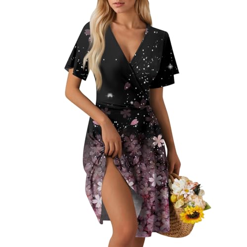 Sommerkleid Damen Kurz Elegant Curvy Kleid Damen Sommer Blumen A Linie Strandkleid Leicht Und Luftig Kleider Frauen V Ausschnitt Wickelkleid Tailliert Blumenkleid Geblümt Damenkleider Sommerkleid Damen Kurz Elegant Curvy Kleid Damen Sommer Blumen A Linie Strandkleid Leicht Und Luftig Kleider Frauen V Ausschnitt Wickelkleid Tailliert Blumenkleid Geblümt Damenkleider von Ansenesna