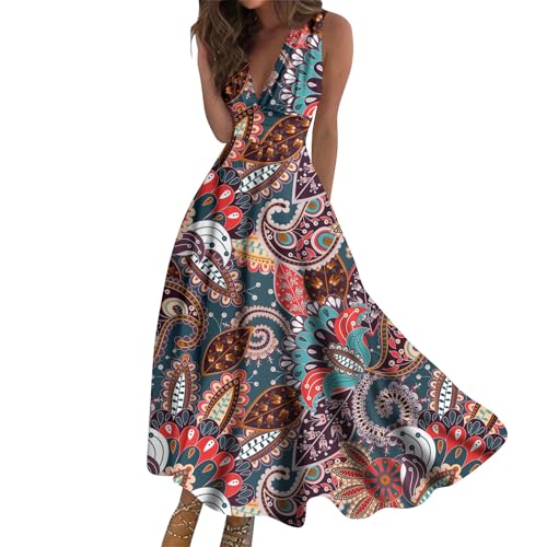Sommerkleid Damen Lang Elegant Curvy Kleider Damen Sommer Blumen Schicke Maxikleider V Ausschnitt Tailliert Strandkleid Leicht Und Luftig Damenkleider Frauen A Linie Blumenkleid Sommerkleid Damen Lang Elegant Curvy Kleider Damen Sommer Blumen Schicke Maxikleider V Ausschnitt Tailliert Strandkleid Leicht Und Luftig Damenkleider Frauen A Linie Blumenkleid von Ansenesna