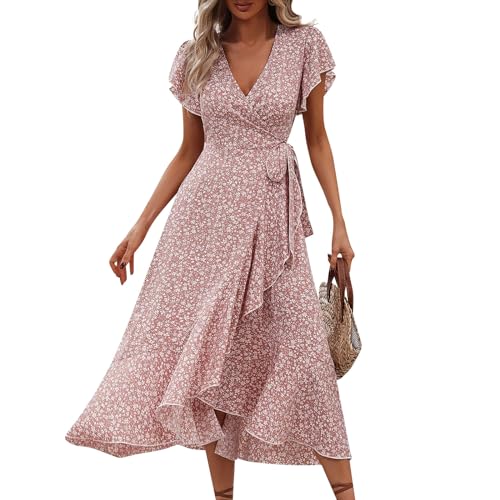 Sommerkleid Damen Lang Elegant Rüschen Wickelkleid Damen Sommer Blumen Strandkleid Leicht Und Luftig Curvy Kleider Frauen V Ausschnitt Asymmetrisch Damenkleider Geblümt Blumenkleid Sommerkleid Damen Lang Elegant Rüschen Wickelkleid Damen Sommer Blumen Strandkleid Leicht Und Luftig Curvy Kleider Frauen V Ausschnitt Asymmetrisch Damenkleider Geblümt Blumenkleid von Ansenesna