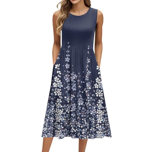 Sommerkleider Damen Leicht Und Luftig Kleider Damen Sommer Midi Elegant Sommerkleid mit Taschen Ärmellos Kleid Frauen A Linie Blumen Strandkleid Vintage Midikleid Blumen Damenkleider Sommerkleider Damen Leicht Und Luftig Kleider Damen Sommer Midi Elegant Sommerkleid mit Taschen Ärmellos Kleid Frauen A Linie Blumen Strandkleid Vintage Midikleid Blumen Damenkleider von Ansenesna