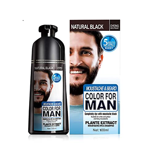 Black Beard dye for men,Mustache & Beard Coloring for Gray Hair,Instant Black Dye Beard Shampoo,Easy Application,Last for 30 Days Natural Ingredients Beard Care (1pcs) von Anshka