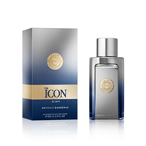 Banderas The Icon Elixir Eau de Parfum für Herren – Langanhaltend – Frischer, eleganter und sexy Duft – Würzige Mandarine und holzige Noten – Ideal für besondere Anlässe – 100 ml von Antonio Banderas