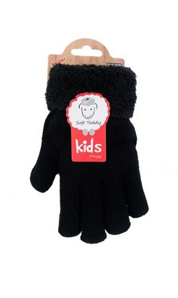 Antonio Strickhandschuhe Kinder Winter Handschuhe, flauschig warme Soft Teddy Füllung (Paar, 2 Einzelne Handschuhe) mit Kunstfell Innenfutter von Antonio