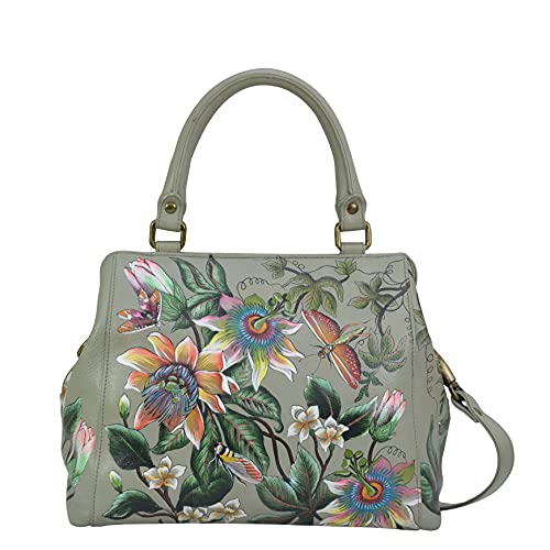 Anuschka Handbemalte Satchel Tasche mit mehreren Fächern aus echtem Leder - Floral Passion von Anuschka