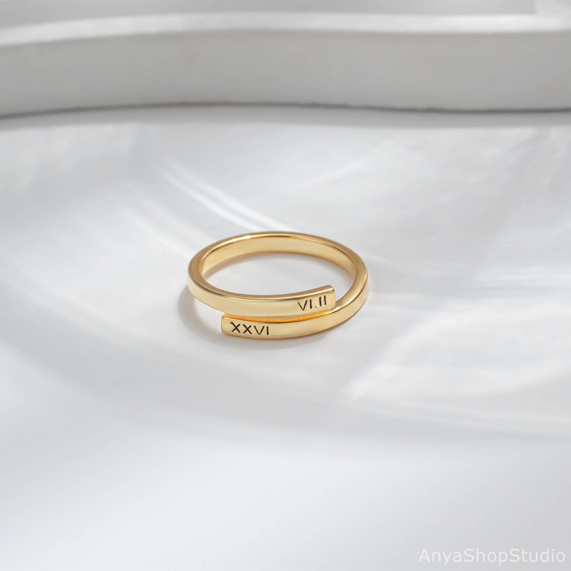 Personalized Engraved Ring, Custom Name Dainty Stacking Rings, Gold Ring For Her, Anniversary Gift, Christmas Gift Wife Personalized Engraved Ring, Custom Name Dainty Stacking Rings, Gold Ring For Her, Anniversary Gift, Christmas Gift Wife von AnyaShopStudio