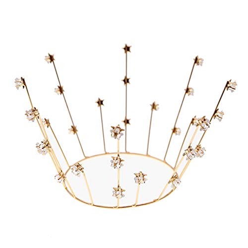 Ein trendiger Haarschmuck, Kristall-Stern-Stirnbänder, Kronen, hohe Prinzessin, runde Kronen, Damen-Braut-Diademe, Hochzeits-Accessoires von AoBloom