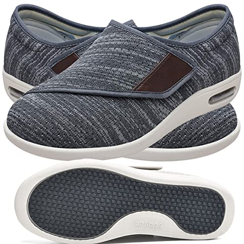 Aocase Damen Diabetiker Schuhe Herren Diabetiker Orthopädische Schuhe Senioren Schuhe Mit Klettverschluss Herren Diabetiker Hausschuhe,Darkgrey,37 EU von Aocase