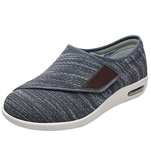 Aocase Herren Diabetiker Ödem Schuhe für Geschwollene Füße Senioren Schuhe Therapieschuhe Gesundheitsschuhe Mesh Atmungsaktiv Walking Sneakers,Darkgrey,35 EU von Aocase