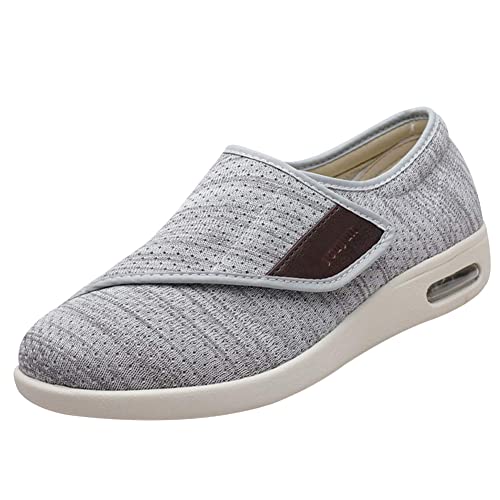 Aocase Herren Diabetiker Ödem Schuhe für Geschwollene Füße Senioren Schuhe Therapieschuhe Gesundheitsschuhe Mesh Atmungsaktiv Walking Sneakers,Lightgrey,36 EU von Aocase