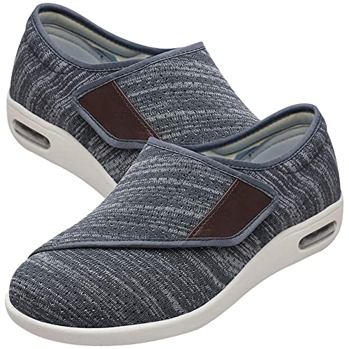 Aocase Herren Diabetiker Orthopädische Schuhe Schuhe Extra Weit Herren Senioren Schuhe Mit Klettverschluss Herren Diabetiker Hausschuhe,Darkgrey,40.5 EU von Aocase