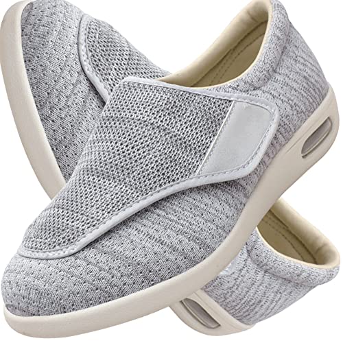 Aocase Herren Diabetiker ödeme Schuhe Diabetiker Schuhe Herren Klettverschluss Casual Medizinische Schuhe Rehaschuhe Walkingschuhe Freizeitschuhe,Lightgrey,37 EU von Aocase