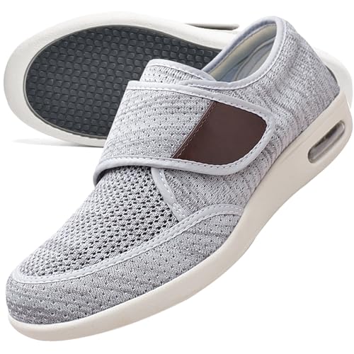 Aocase Orthopädische Turnschuhe Herren Diabetikerschuhe Schuhe für die Pflege von diabetischen Fußpatienten Rehabilitationsschuhe für Fußverletzungen Gesundheitsschuh für Senioren,Light Gray,40 EU von Aocase