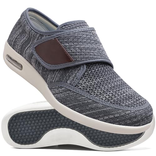 Aocase Plantarfasziitis Schuhe Herren breite Passform Walkingschuhe für Diabetiker orthopädische geschwollene Füße Unterstützung leicht bequem und atmungsaktiv für drinnen und draußen,Dark Gray,41 EU von Aocase