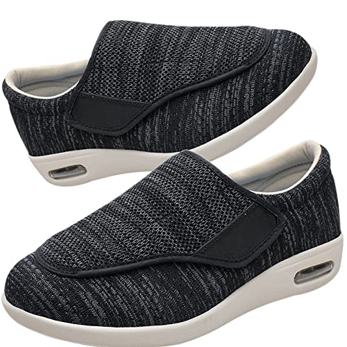 Aocase Turnschuhe Mit Klettverschluss Diabetiker Schuhe Herren Orthopädische Hausschuhe Extra Weit Freizeitschuhe Hallux Orthopädische Schuhe Herren,BlackGrey,40 EU von Aocase