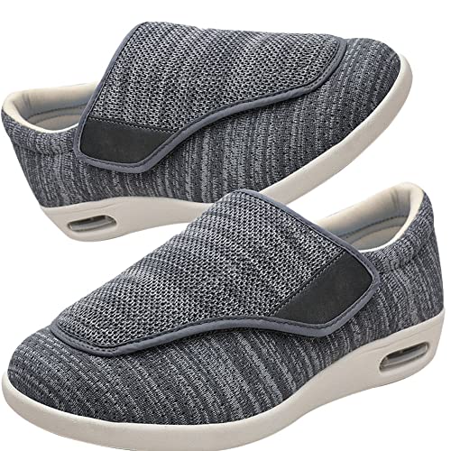 Aocase Turnschuhe Mit Klettverschluss Diabetiker Schuhe Herren Orthopädische Hausschuhe Extra Weit Freizeitschuhe Hallux Orthopädische Schuhe Herren,Darkgrey,40.5 EU von Aocase