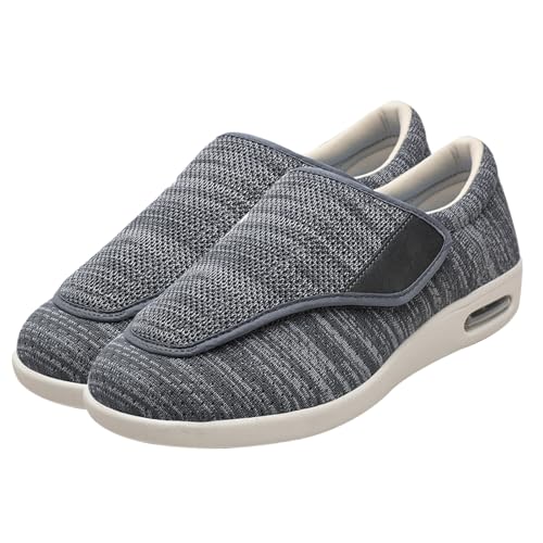 Aocase Verbandsschuhe Herren Schuhe Herren Extra Breit Diabetiker Diabetiker Schuhe Herren Extra Breite Füße mit Klettverschluss Schuhe,Darkgrey,40 EU von Aocase