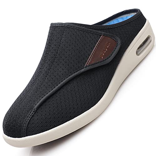 Schuhe für Geschwollene Füße, orthopädische Diabetiker Wanderschuhe orthopädische Schuhe für Damen Air Cushion Slip On Walking Shoes,Schwarz,43 EU von Aocase