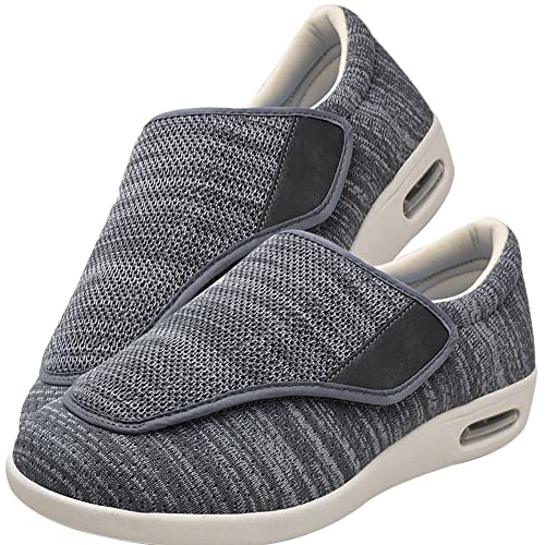 Verbandschuhe Herren Extra Weit Sandalen für Geschwollen Füße Slip On Sneakers Herren Walkingschuhe Extra Weit Business Walkingschuhe Sportschuhe,Darkgrey,38 EU von Aocase