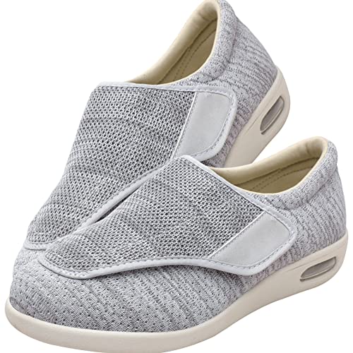 Verbandschuhe Herren Extra Weit Sandalen für Geschwollen Füße Slip On Sneakers Herren Walkingschuhe Extra Weit Business Walkingschuhe Sportschuhe,Lightgrey,37 EU von Aocase