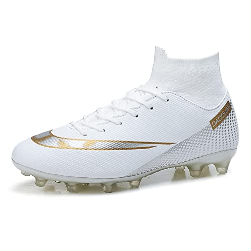 Fußballschuhe Herren Damen High-Top Spikes Stollen Jugendliche Erwachsene Trainingsschuhe Professionelle Outdoor Sport FootballSchuhe,S10,EU38 von Aoikoy