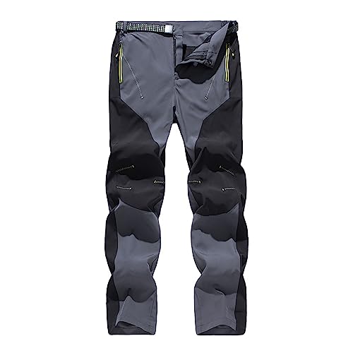 Aoklidil Cargohose Herren Arbeitshosen Männer Herren-Stretch-Wander-Arbeitshose, Wasser, leicht, für den Außenbereich Cargohosen Wanderhose Herren (Grey, L) von Aoklidil