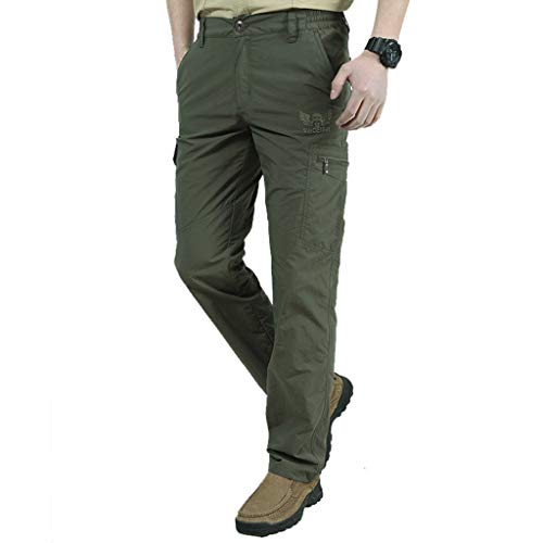 Aoklidil Cargohose Herren Arbeitshosen Männer Sporthose Schnelltrocknend Stil atmungsaktive Outdoor-Herrenhose Sports Sommer Herrenhose Arbeitshosen Cargo Pants Herren (Army Green, XL) von Aoklidil