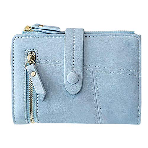 Aoklidil Geldbörse Damen Geldbeutel Damen Halter Kurze kleine Minibetaschen Frau Frauen Karte Geldbörse Damen Klein Damen Geldbeutel (Blue, One Size) von Aoklidil