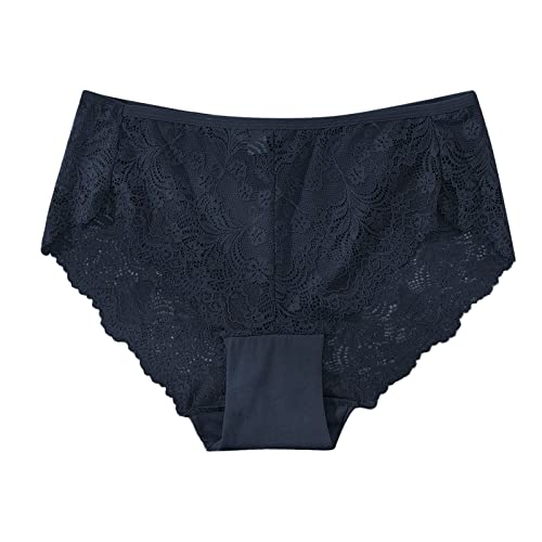 Aoklidil Unterhosen Damen Dicker Bund Frauen-Spitze-reizvolle Hohle Unterwäsche-Rücken-Taillen-Spitze-mittlere hohe Taillen-Hohle atmungsaktive verbreiterte Gürtel-Bauch-Slip-Höschen von Aoklidil