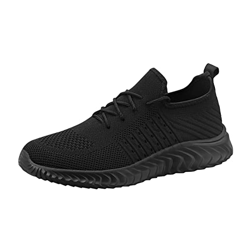 Herren Schuhe Herren Sneaker Atmungsaktive Farbe Casual Fashion Lace Soft Mesh Bottom Up Schuhe Sport Solid Men Herren Herrenschuhe Sneaker (Black, 41) von Aoklidil