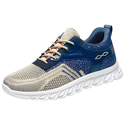 Aoklidil Herren Schuhe Herren Sneaker Herren-Sportschuhe, modisches Muster, einfache Farbabstimmung, Flacher Boden, Bequeme Schnürung, rutschfeste Freizeitschuhe Shoes for Men (Blue, 43) von Aoklidil