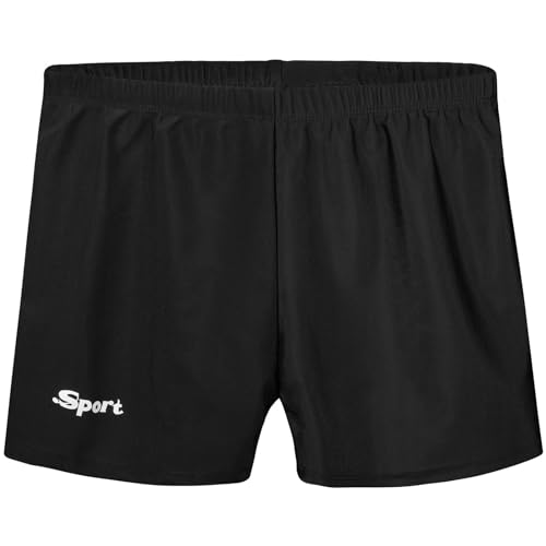 Aomig Badehose Jungen Badeshorts Jungen Schwimmhose, Schnelltrocknend, Trocknende Schwarze Boardshorts für Kinder, Resort Swim Shorts mit Taschen und Verstellbarem Kordelzug(10 Yards) von Aomig