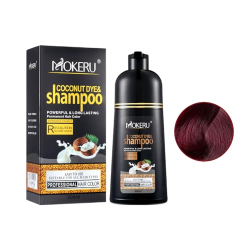 Eterna Vida Farbfärbe-Shampoo, Haarfärbe-Shampoo 3 In 1, Sofortiges Kräuter-Färbe-Shampoo Für Frauen Und Männer – Ammoniakfrei, Semi-permanentes Haarfärbe-Shampoo (04# Traubenrot) von Aoomud