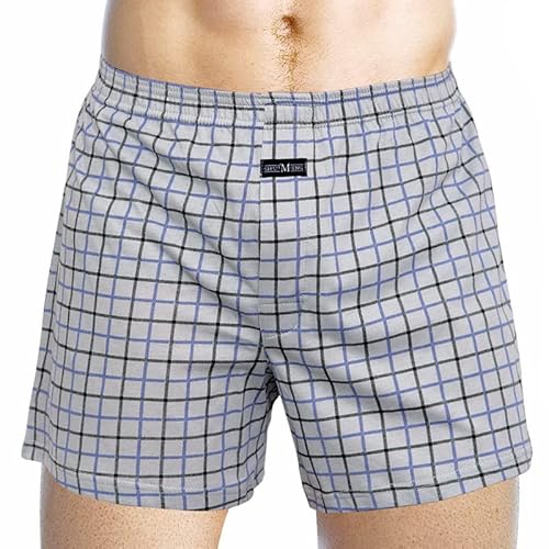 Aoouekul Schlafanzughose Herren Kurz Karierte Schlafshorts Kurze Pyjamahose Pyjama Hosen für Herren Pyjama Hose Schlafanzughosen (Grau, M) von Aoouekul