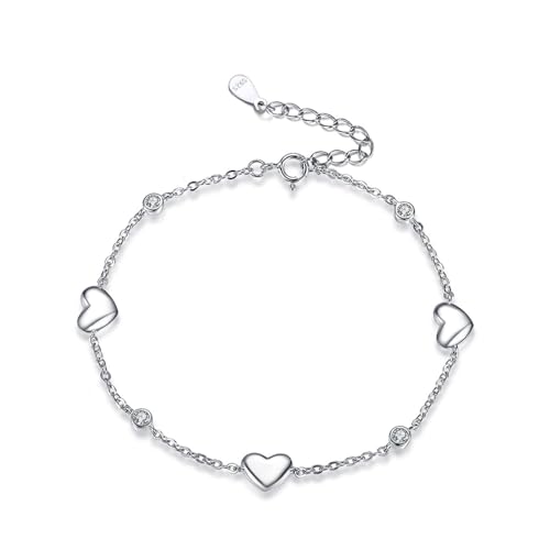 Aotiwe Armband Damen, Armbänder Damen 925 Silber Herz Matching Bracelets Silber Schmuck Damen von Aotiwe