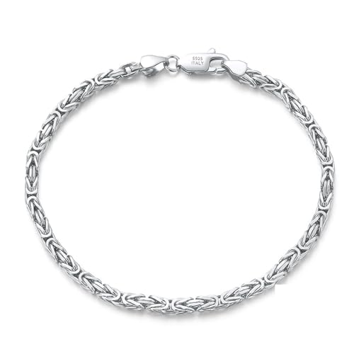 Aotiwe Armband Damen Zart, Armband Silber 925 Damen Byzantinische Kette Armbänder Damen Vintage Silber 19cm von Aotiwe