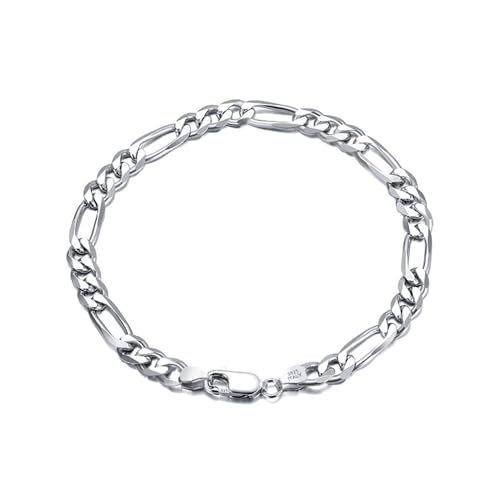 Aotiwe Armband Silber, Silber Armband Damen 925 Set Figaro Kette Armband Frau 5mm 17.5cm Geschenke für Freundin von Aotiwe